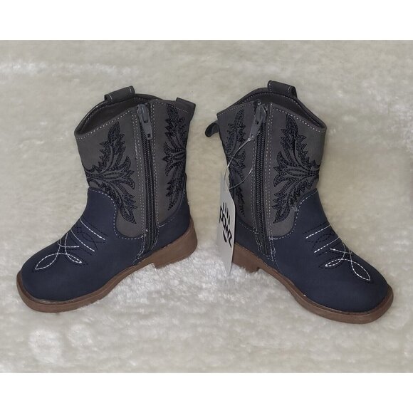 Cowboy Boots Square Toe TODDLER SIZE 7 Faux Leather By Pawz Stepping Stones NEW - Picture 7 of 7